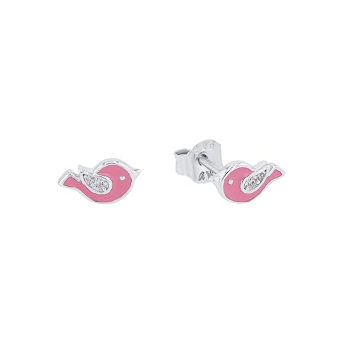 Prinzessin Lillifee Ohrstecker 925 Sterling Silber Mädchen Kinder Ohrschmuck mit Zirkonia synth. 0 5 cm Silber Vogel Kommt in Schmuck Geschenk Box 2037818