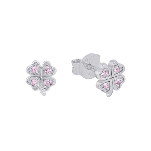 Prinzessin Lillifee Ohrstecker 925 Sterling Silber Mädchen Kinder Ohrschmuck mit Zirkonia synth. 0 6 cm Silber Kleeblatt Kommt in Schmuck Geschenk Box 2037942