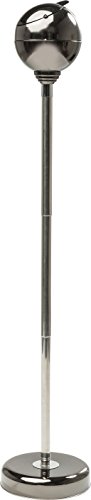 Kare 31002 Design Standascher Spheric Gunmetal Schwarz-Metallic mit schließbarer Klappe Ablagefläche für Zigaretten höhenverstellbarer Retro Standaschenbecher 13x13x72 cm von KARE