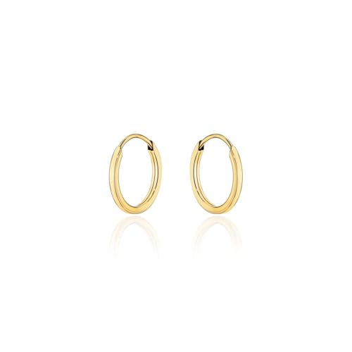 Damen Ohrringe 333 8k Gold Gelbgold Creolen Hoops 10x10mm