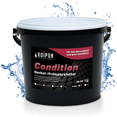 KOIPON Condition 1 75 kg 3mm Fischfutter Pellets Frühjahr Herbst schwimmend Teichfutter für japanische Koi Koifutter als Goldfischfutter geeignet