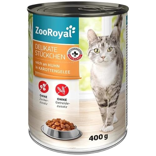 ZooRoyal Delikate Stückchen reich an Huhn 6x400g nassfutter katzenfutter tiernahrung Multipack