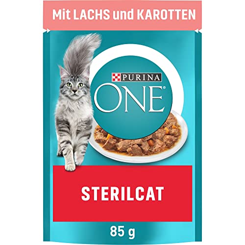 PURINA ONE STERILCAT Katzenfutter nass zarte Stückchen in Sauce für sterilisierte Katzen mit Lachs 26er Pack 26 x 85g