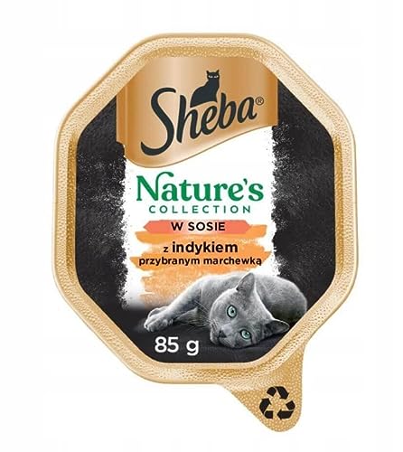 Sheba Nature s Collection in Sauce - Feinstes Katzennassfutter in der Schale mit Truthahn und Karotten - 22 x 85g