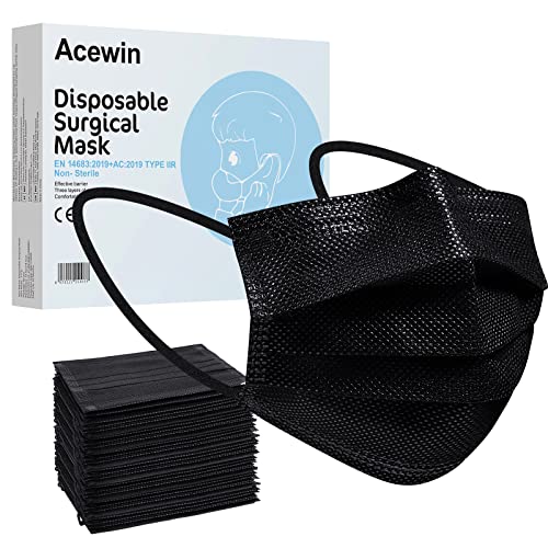Acewin Kinder Einweg Gesichtsmasken Einwegmasken CE Zertifiziert 3 Lagig Einweg Atmungsaktiv Staubmaske