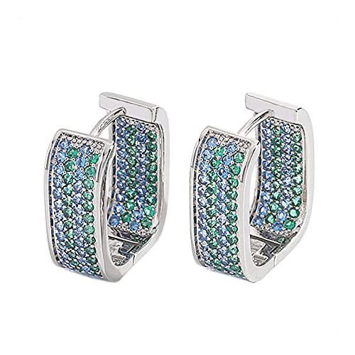 KONFEN Ohrringe Creolen Silber Ohringen Damen Klein mit Zirkonia Strass Ohrring Hoop Earrings Ohr Creolen Ohringe Ohrboutons Oringe Hypoallergen Geometric Ohrmuschel Schmuck für Mädchen Silber