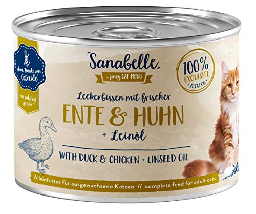 Sanabelle Nassfutter Leckerbissen mit Ente Huhn 6 x 195 g 1.17 kg