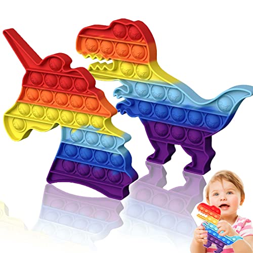 HOUT 2 Packs Poppit Toy   Antistress Figetttoys Autismus braucht druckentlastendes Regenbogen