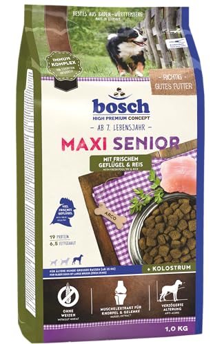 bosch HPC Maxi Senior mit frischem Geflügel Reis Hundetrockenfutter für ältere Hunde großer Rassen ab 25 kg 1 x 12.5 kg