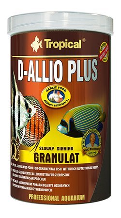 TROPICAL D-ALLIO PLUS GRAN 1000ml Fischfutter mit Knoblauch 600g für Disku- und hohen Nährstoffbedarf Fische Mehrzutaten-Granulierfutter für Meeresfische