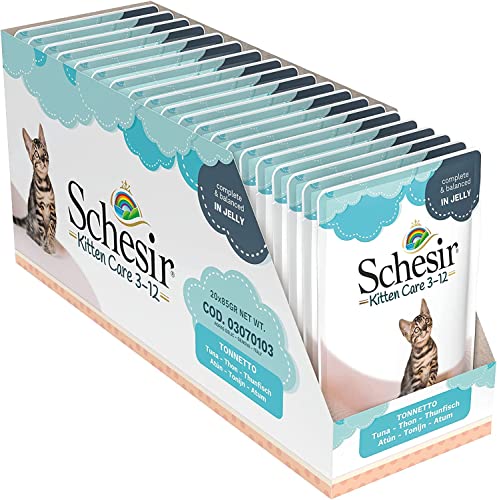 Schesir Kitten Thunfisch Katzenfutter nass für Kätzchen 20 Beutelx 85 g