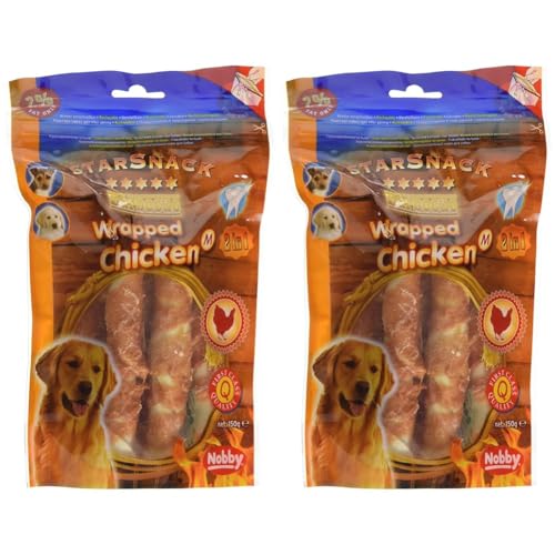 Nobby STARSNACK BBQ Wrapped Chicken M ca. 13 cm 1 Packung 1 x 150 g Packung mit 2