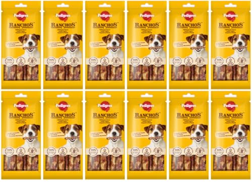 Pedigree Ranchos chew for Longer getreidefreier Leckerbissen für Erwachsene Hunde Aller Zeiten mit Huhn und Karotten 12 x 40g