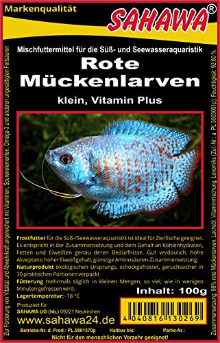 SAHAWA Rote Mückenlarven Frostfutter Guppy Fische Aquarium 1 kg