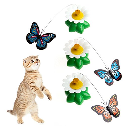 Mmnas Katzenspielzeug Elektrischer Drehender Schmetterling Katze Lustig Haustier Katzenspielzeug Kätzchen Spielen