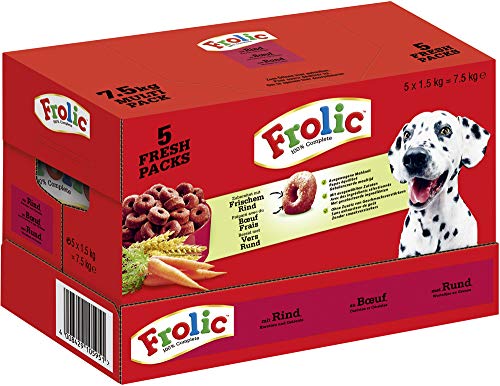 Frolic Hundefutter Trockenfutter mit Rind Karotten und Getreide 1 Karton 1 x 7 5kg