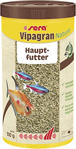 sera Vipagran Nature 1l 300g   Hauptfutter aus Softgranulat 4% Insektenmehl bzw. Granulat fürs Aquarium sehr hoher Futterverwertbarkeit somit weniger Algen