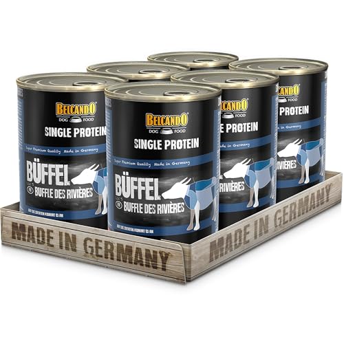 Belcando Single Protein Dose 6x400g Büffel Sortenreines Nassfutter für Hunde Monoprotein Feuchtfutter