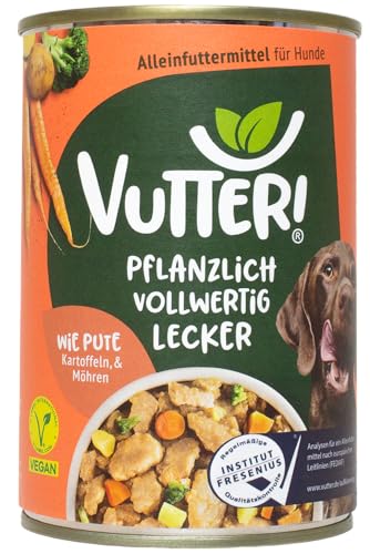 Vutter Wie Pute - 400 g - pflanzliches Alleinfutter für Hunde - Nassfutter