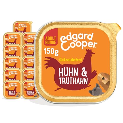 Edgard Cooper Nassfutter für Huhn Truthahn 150gx 11 Getreidefrei natürliche Zutaten und frisches Fleisch voller essentieller Aminosäuren