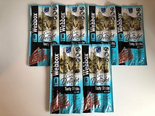 Surrey Feed Webbox Lecker Sticks Katze Leckerli - Dorsch Packung 3