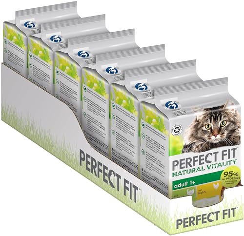 Perfect Fit Adult 1 Katzennassfutter Natural Vitality 36 Portionsbeutel 6x50g 6er Pack Premium Katzenfutter nass mit Huhn und Truthahn für erwachsene Katzen