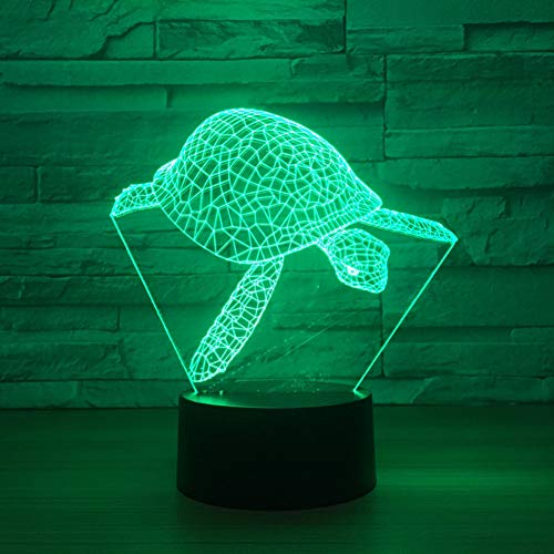 LLZGPZXYD 7 Ändern Sea Turtle Modellierung USB 3D Visuelle Tier Schildkröte Schreibtischlampe Baby Schlaf Beleuchtung