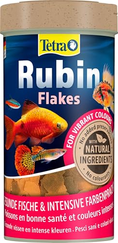 Tetra Rubin Flakes   Fischfutter in Flockenform mit natürlichen Farbverstärkern unterstützt eine intensive Farbenpracht der Fische 250 ml Dose