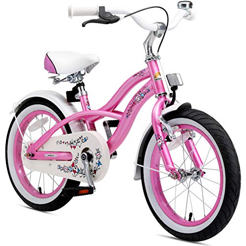 BIKESTAR Kinderfahrrad Mädchen ab 4 5 Jahre 16 Zoll Kinderrad Cruiser Fahrrad Kinder Pink Risikofrei Testen