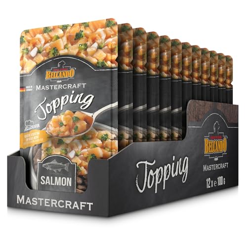 BELCANDO MASTERCRAFT Topping Lachs 12x 100g Beutel Nassfutter für Hunde getreidefrei sortenfrei Ergänzungsfutter Made in Germany