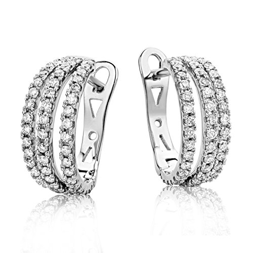 Miore Ohrringe Damen 0.6 Ct Diamant Creolen aus WeiÃŸgold 18 Karat 750 Gold Ohrschmuck mit Diamanten Brillianten