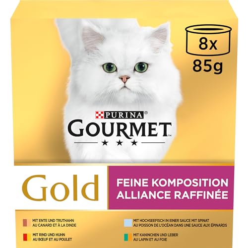 Gourmet Gourmet PURINA GOURMET Gold Feine Komposition Katzenfutter nass Sorten-Mix 12er Pack 12 x 8 Dosen 85g