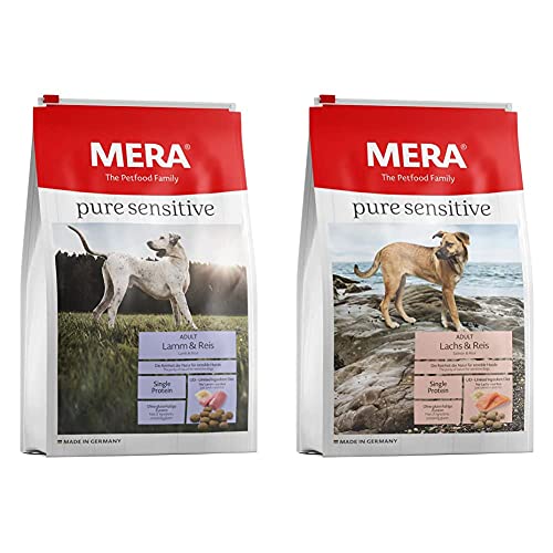 MERA Pure Sensitive Adult Lamm und Reis Hundefutter Trockenfutter für die tägliche Ernährung nahrungssensibler Hunde Pure Sensitive Adult Lachs und Reis Hundefutter Trockenfutter