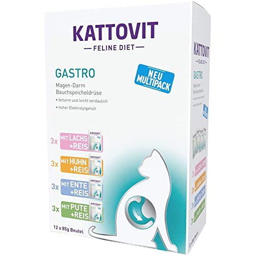  Gastro Multipack 12x 85g Diät Alleinfuttermittel 4 verschiedenen Sorten im Frischebeutel Bei Problemen dem Magen Darm Trakt