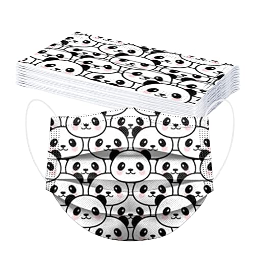 SDFRK 10 Stück Kinder Mundschutz Masken Mundschutz4 Lagige Schutz Maske mit Motiv Panda Druck 4 Lagige Bandana Mund Nasenschutz Staubdicht Mund-Nasen Bedeckung Atmungsaktiv für Mädchen Jungen