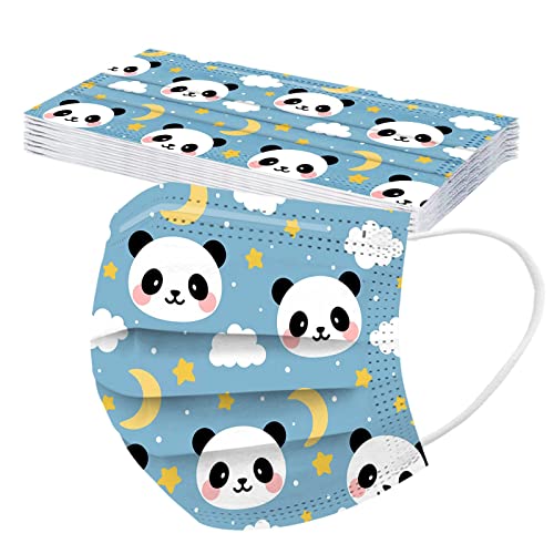 Mädchen Jungen Disposable Mundschutz Masken 10 stück 3-lagig Atmungsaktiv Cartoon Panda motiv Non-woven Face Cover Mouth Filter Mundmaske Multifunktionstuch Bandana Halstuch Schals J 10PCS