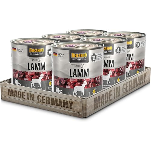  Baseline Nassfutter für Lamm 6X 800g Dose 70% Fleisch für nass ohne Getreide Made in Germany