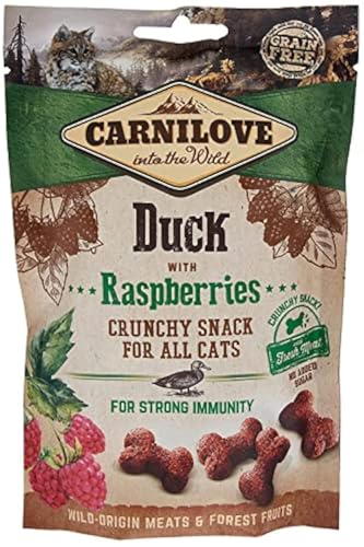 Carnilove Crunchy Snack Duck Raspberries Leckerlis für Katzen 50 g 31 x 1 61 g insgesamt 50 g