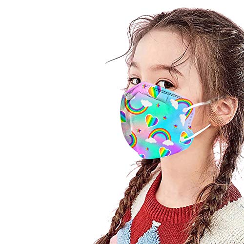 SDFRK 10 20 30 50 Stück Masken Mundschutz Masken Kinder Mundschutz Kind Mundschutz Maske Kinder Bunt 3D Einweg 3-lagig MNS Mund Nasenschutz Bedeckung Tücher Staubdicht Atmungsaktiv Bandana Schals