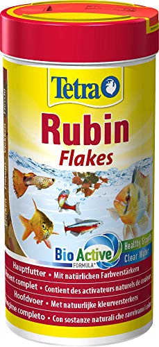 Tetra Rubin Flakes   in Flockenform natürlichen Farbverstärkern unterstützt eine intensive Farbenpracht der Fische 250 Dose