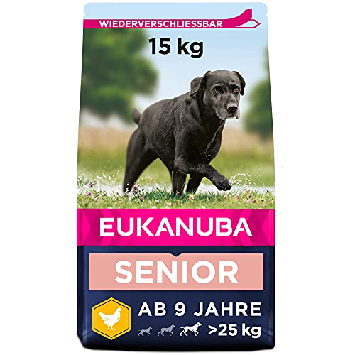 Eukanuba Hundefutter mit frischem Huhn große Rassen Premium Trockenfutter Senior Hunde