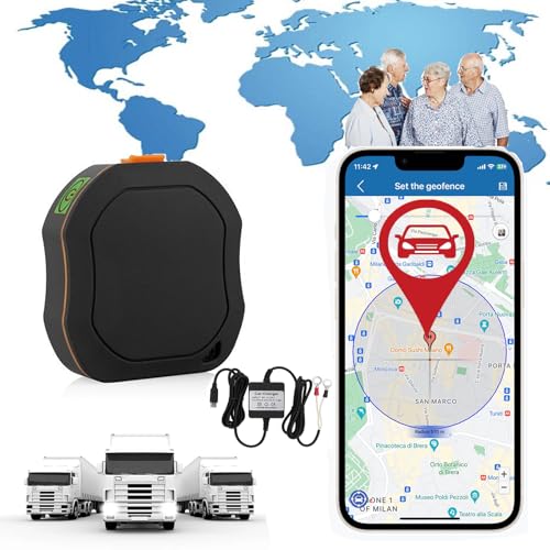 TKMARS Auto GPS Tracker GPS Kinder Tracker mit SOS-Taste Ladekabel Lanyard-Loch Mehrere Alarme 1000mah