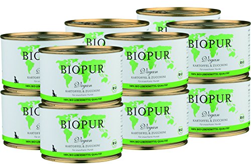 Bio Premium Hundefutter Vegan Kartoffel Zucchini für Hunde 12x400g
