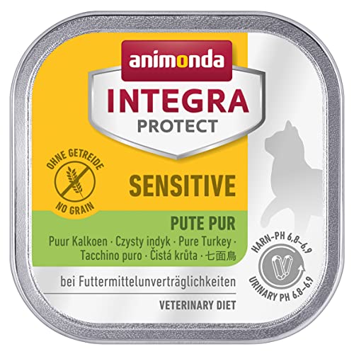 animonda Integra Protect Katze Sensitive Diät Katzenfutter Nassfutter bei Futtermittelallergie Pute pur 16 x 100 g
