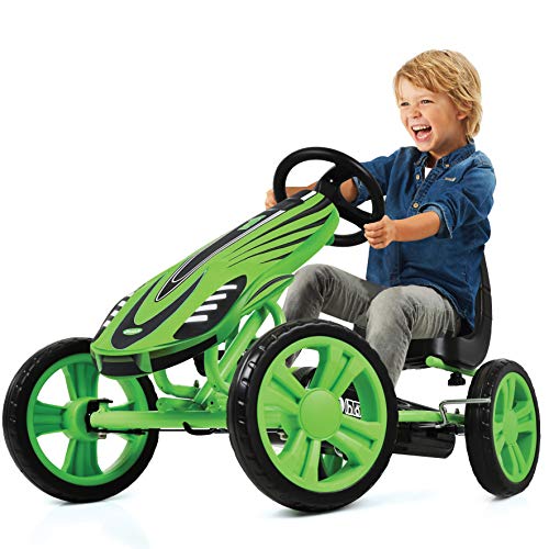 Hauck Toys for Kids GoKart Speedster - Pedal Go-Cart mit Handbremse und verstellbarem Sitz fÃ¼r Kinder ab 4 Jahre - GrÃ¼n