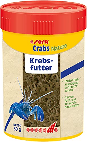 sera Crabs Nature 100 ml 30 g - Hauptfutter aus sinkenden Loops für alle Krebse Krebsfutter Axolotl Frosch Futter