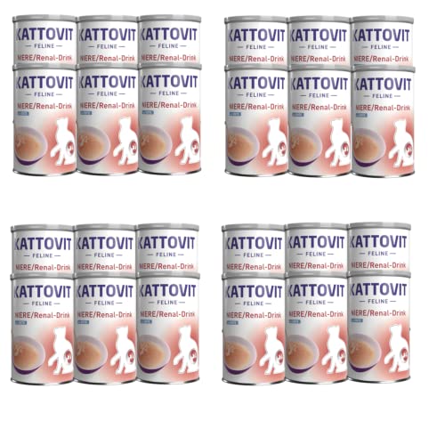 Kattovit Niere Renal-Drink Ente 24er Pack 24 x 135 ml Ergänzungsfuttermittel für ausgewachsene Katzen Fleischstückchen mit Ente Zur Unterstützung der Nierenfunktion