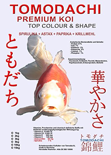  fÃ¼r den Sommer Koischwimmfutter Farbschutz energiereich Tomodachi Premium Top Colour and Shape arktischem Fischmehl FischÃ¶l 2kg Koipellets