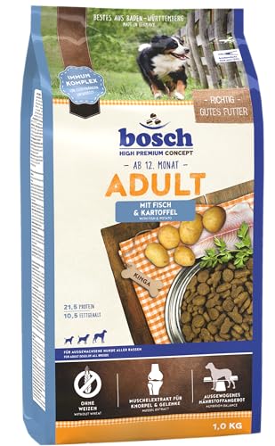 bosch HPC Adult mit Fisch Kartoffel Hundetrockenfutter für ausgewachsene Hunde aller Rassen 1 x 3 kg