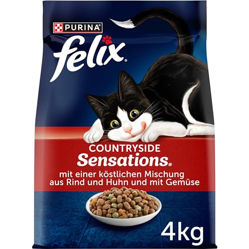 FELIX Countryside Sensations Katzenfutter trocken mit Rind und Huhn 1er Pack 1 x 4kg